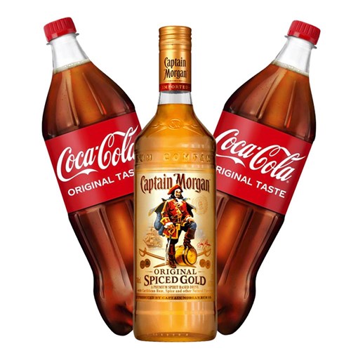 Captain Morgans Spiced Rum with Coca-Cola Mixer